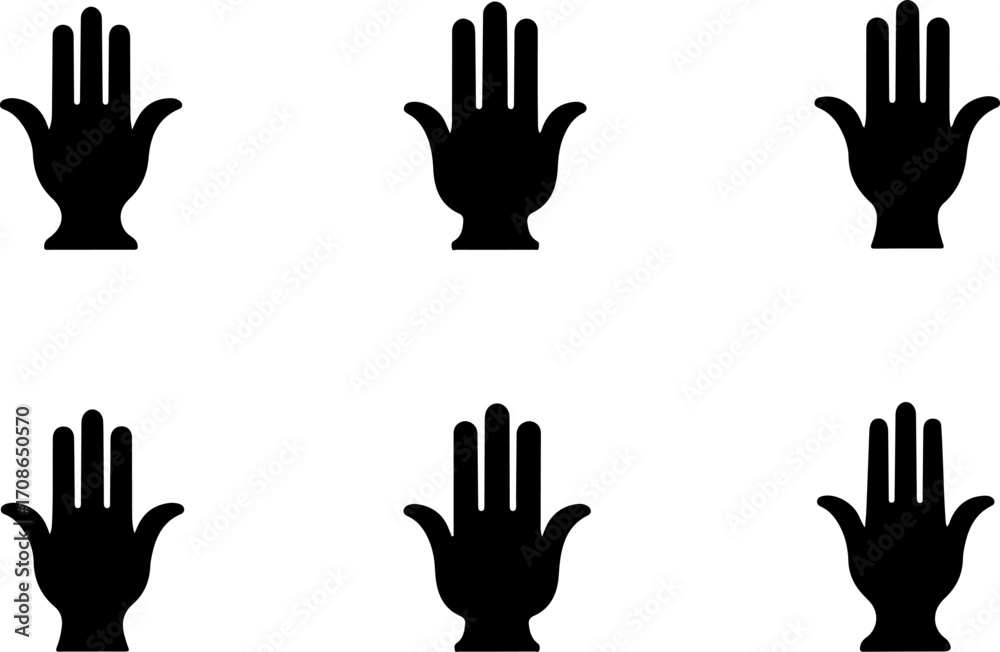 Obraz premium Hamsa Hand Symbol Vector Collection