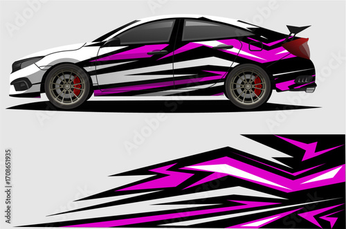 Sport car racing wrap design. vector design as6.eps