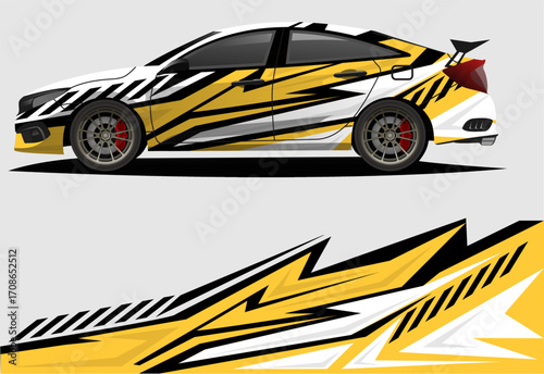 Sport car racing wrap design. vector design as8.eps