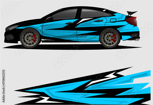 Sport car racing wrap design. vector design as10.eps