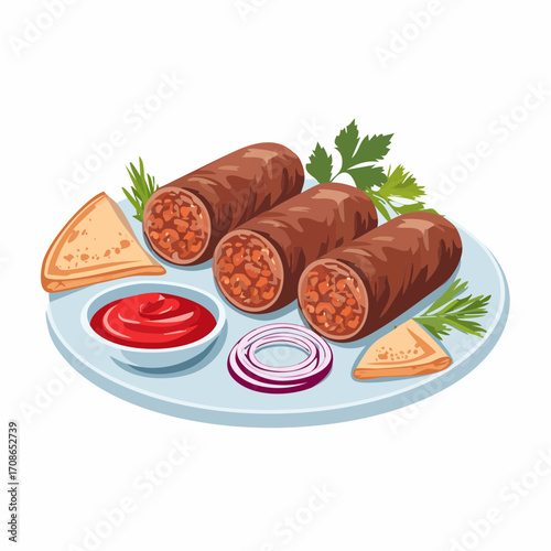 Ćevapčići mit Fladenbrot
