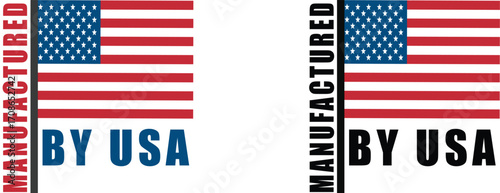 Manufactured in USA Flag Label Vector