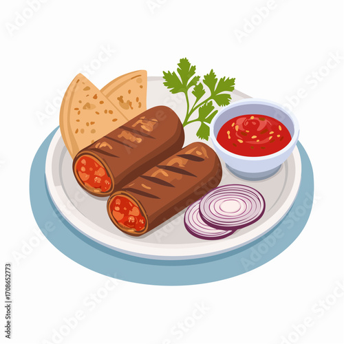 Ćevapčići mit Fladenbrot