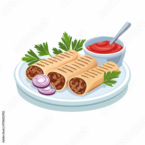 Ćevapčići mit Fladenbrot