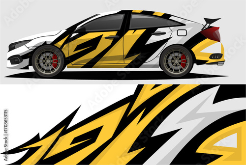 Sport car racing wrap design. vector design as2.eps