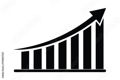 rising graph icon vector icon