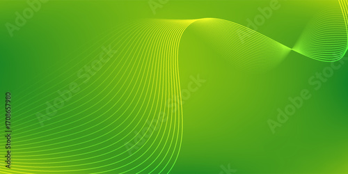 Modern abstract green gradient background with waves