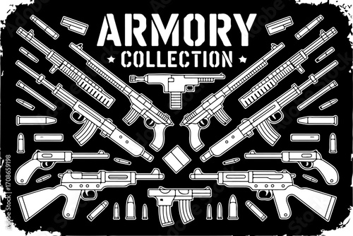 "Armory Weapons Silhouette Vector Pack"