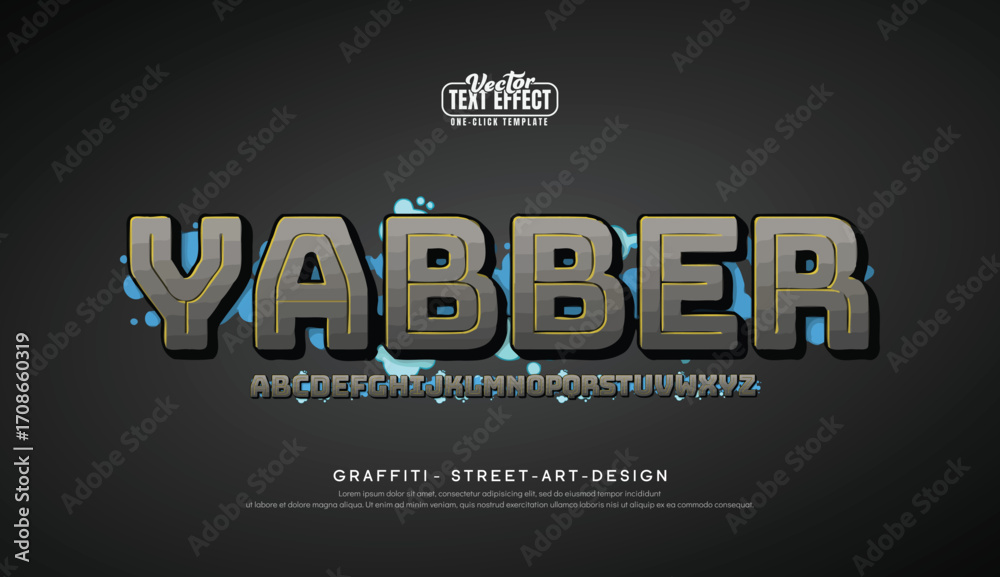 Fototapeta premium Yabber Abstract modern urban alphabet fonts. Typography decorative sport, game, technology, fashion, digital, future creative logo font. vector illustration