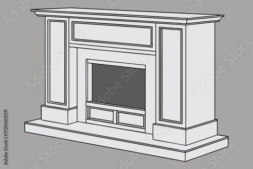 Classic White Fireplace Mantel With Decorative Panels hearth furniture