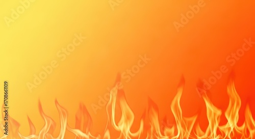 Vibrant orange and yellow fire flames background
