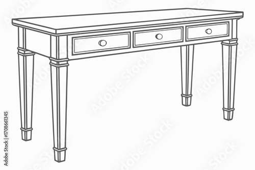 Elegant Console Table with Three Drawers and Tapered Legs furniture entryway