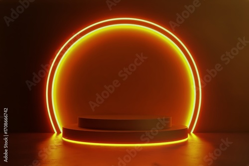 Bright Circular Light Display Creates a Warm and Inviting Atmosphere for an E...