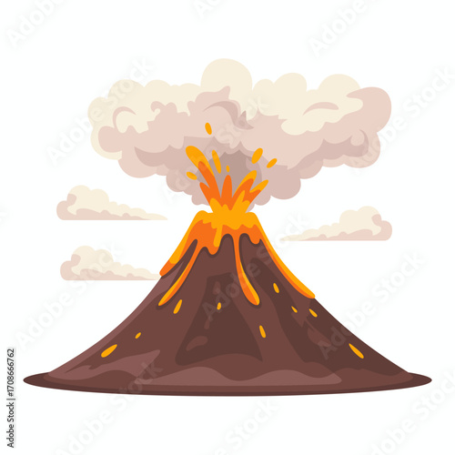 Erupting Volcano Illustration