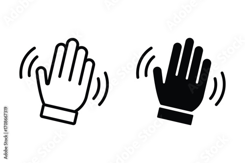 Waving hand icon. Hello symbol collection. Hand wave icon simple vector illustration