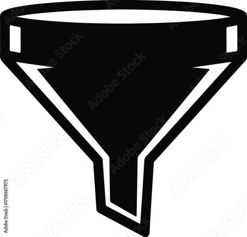Simple black and white funnel icon symbol vector illustrator