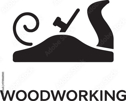 Woodworking silhouette vector, carpentry tools and craft design for DIY and professional projects.