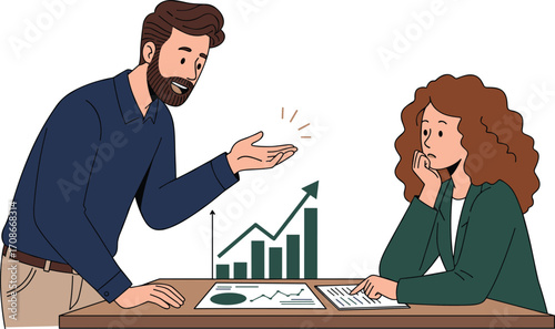 businessman and businesswoman working on laptop