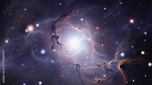 Cosmic Nebula with Stellar Radiance
