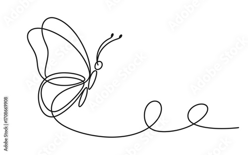 Elegant minimalist black and white line art illustration