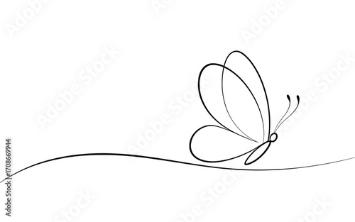 Elegant abstract black and white line art illustration