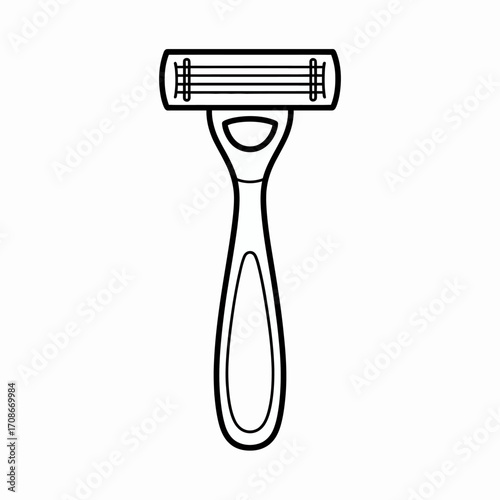 Simple Line Art Illustration of a Razor for Personal Grooming and Shaving