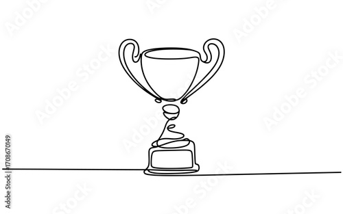 Minimalist line drawing of a trophy
