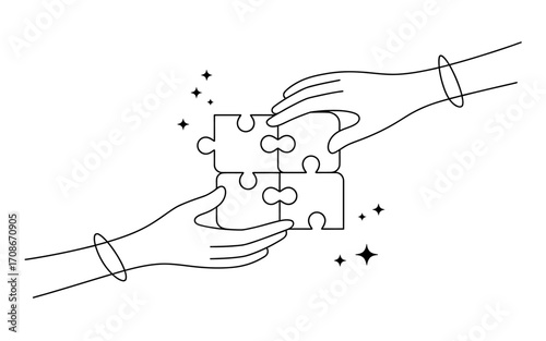 Delicate line art illustration with abstract shapes and curves