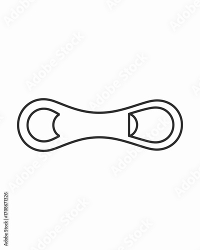Symmetrical Bottle Opener Outline Vector Illustration with Unique Design for Beverage Enthusiasts and Event Planners