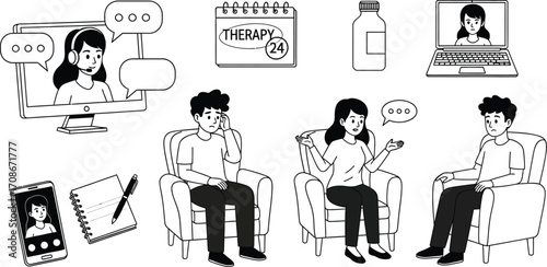 Mental health support through online and in-person counseling sessions.