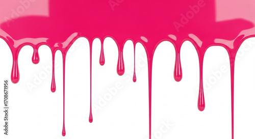 A digital illustration of glossy pink drips, showcasing a fluid and vibrant aesthetic against a solid white backdrop.
