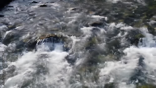 Rapid water cascading over rocks