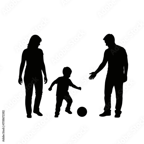 Joyful family playing soccer together outdoors, creating cherished memories and fostering active lifestyles.