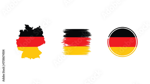 Collection of German flag designs in various shapes and styles.