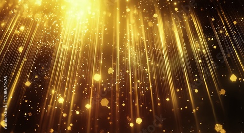 Golden Lights Create a Magical Atmosphere During an Evening Celebration With ...