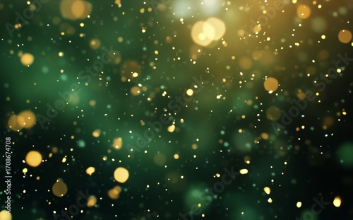 Vibrant Golden Particles Sparkling in a Dark Background With a Mystical Atmos...
