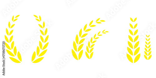 Collection of Wheat Icons Golden Ears of Grain. EPS 10 