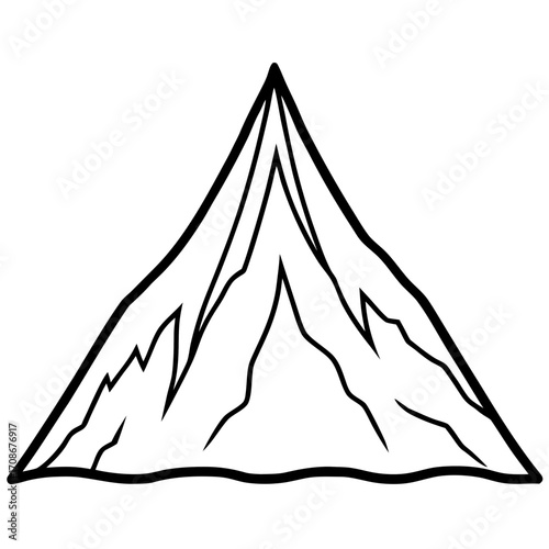 Vector illustration of a mountain peak, flat design, white background