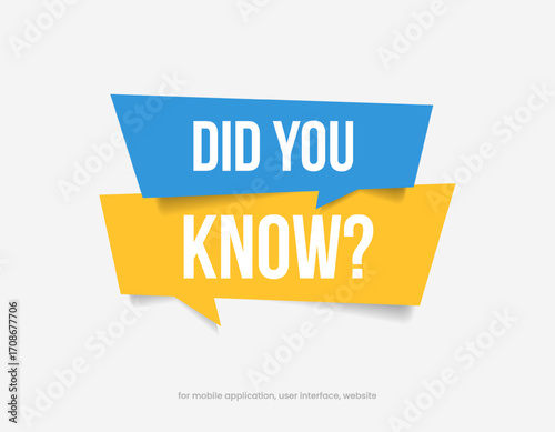 Did you know or hint, tip symbol icon badge. Banner with frame and bulb isolated on white background