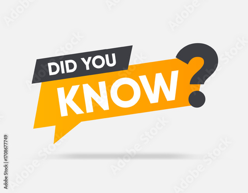 Did you know or hint, tip symbol icon badge. Banner with frame and bulb isolated on white background