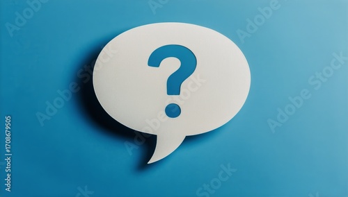 Thought Bubble With a Question Mark on a Blue Background