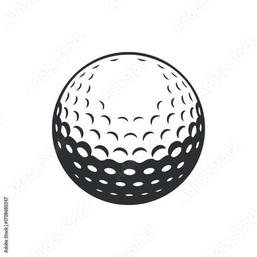 Detailed Golf Ball Vector Illustration with Dimple Pattern on Transparent Background for Sports Design Projects