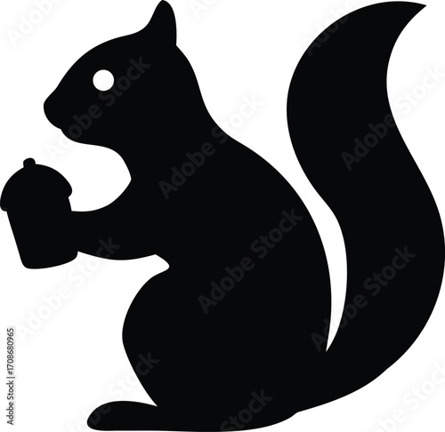 Chipmunk Silhouette Vector Illustration of Backyard Wildlife Animal Icon for Nature and Outdoor Design
