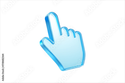 3D Hand Cursor,
Translucent 3D Hand Cursor  Light-Blue Glass-Like Render