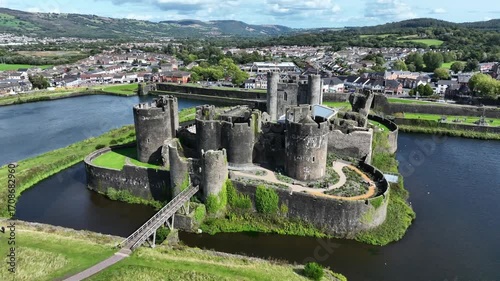 Caerphilly Castle and moat