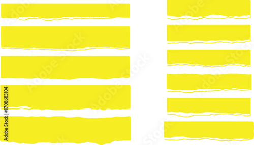 Torn paper strips vector design paper texture elements editbale