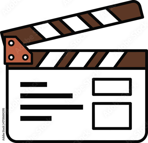 Movie clapperboard film production slate vector graphic editbale