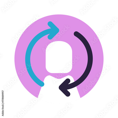 Circular Arrows Symbolizing Personal Transformation and Growth
