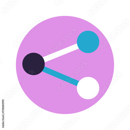 Share Icon with Connected Dots in Circle - Minimalist Vector Design