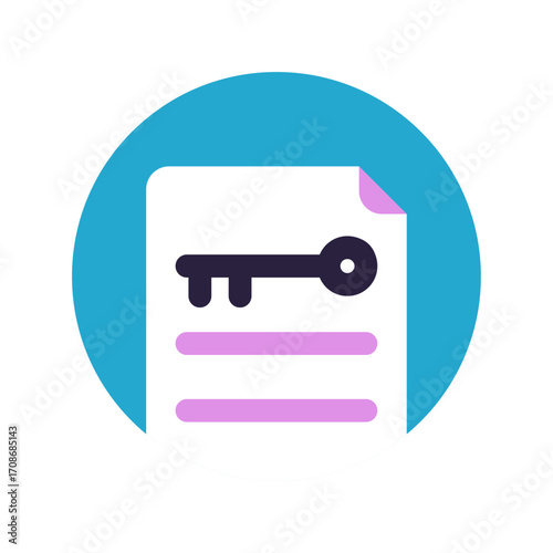 Conceptual icon representing keyword analysis, data access, and information security